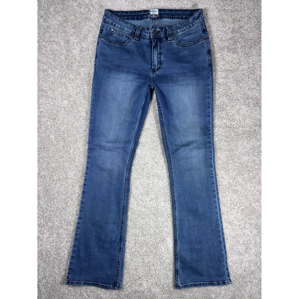 RIDGE CUT Roughwear Women's Bootcut Jeans Blue Denim Size 12‎ Made in Madagascar